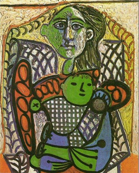 1948 Claude dans les bras de sa mКre. Pablo Picasso (1881-1973) Period of creation: 1943-1961