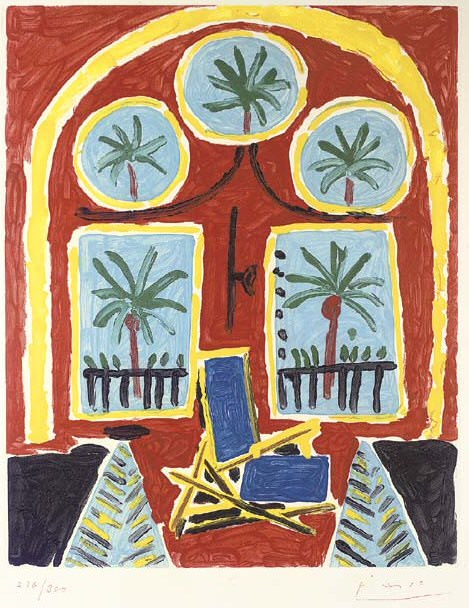1959 Interieur rouge avec un transatlantique bleu, Пабло Пикассо (1881-1973) Период: 1943-1961
