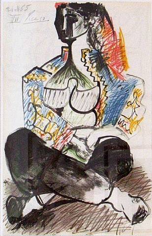 1955 Femme en tenue turque, Пабло Пикассо (1881-1973) Период: 1943-1961
