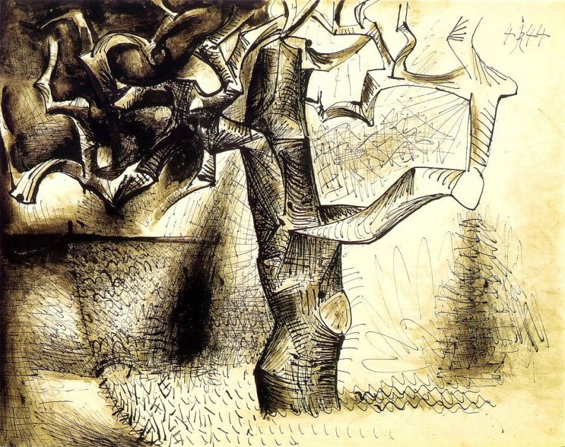 1944 Arbres. Пабло Пикассо (1881-1973) Период: 1943-1961 (Рtudes)