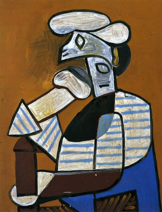 1946 PИcheur assis Е la casquette. Пабло Пикассо (1881-1973) Период: 1943-1961