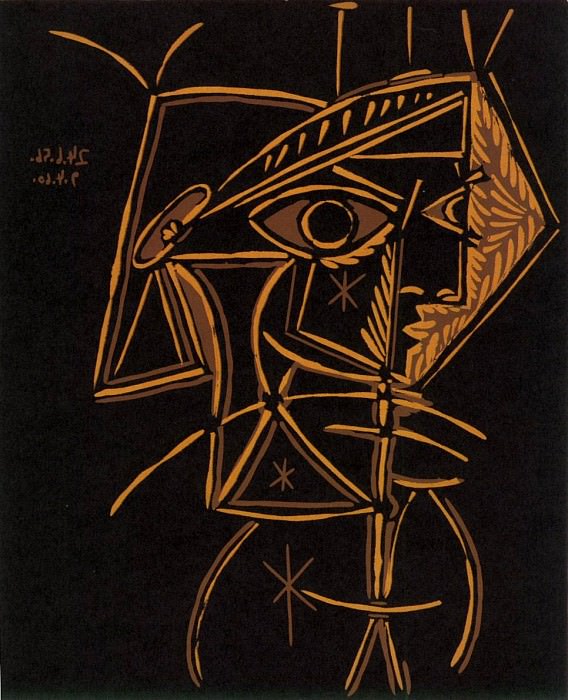 1959 TИte de femme. Пабло Пикассо (1881-1973) Период: 1943-1961