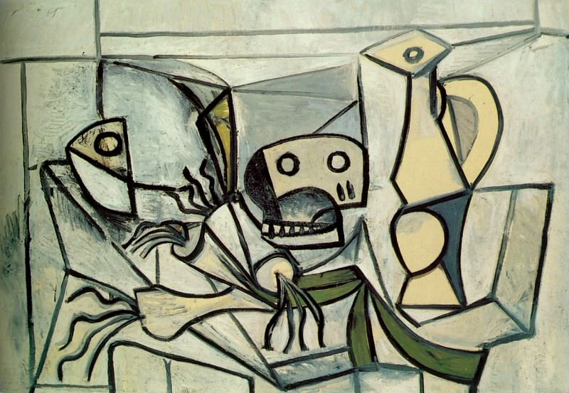 1945 Poireaux, tete de poisson crГne et pichet. Pablo Picasso (1881-1973) Period of creation: 1943-1961