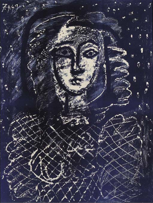 1949 Buste sur fond ВtoilВ. Пабло Пикассо (1881-1973) Период: 1943-1961