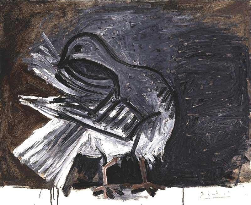 1960 Pigeon lissant ses plumes. Пабло Пикассо (1881-1973) Период: 1943-1961