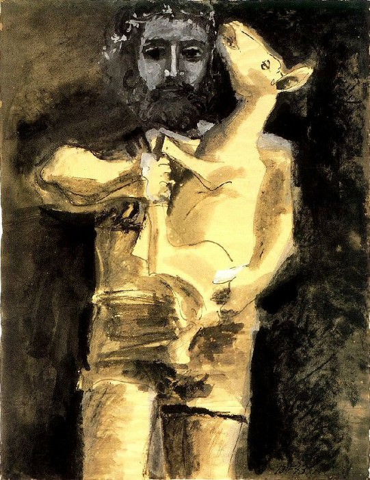 1943 Lhomme au mouton. Пабло Пикассо (1881-1973) Период: 1943-1961 (Рtude)