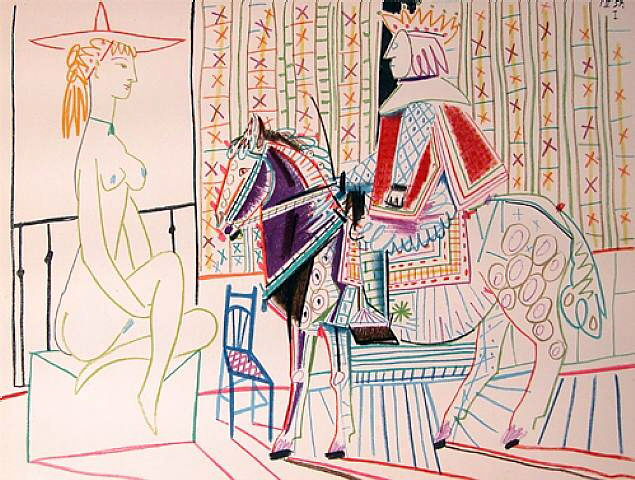 1954 Le roi Е cheval et modКle I. Пабло Пикассо (1881-1973) Период: 1943-1961