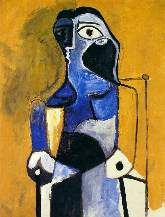 1960 Femme assise. Пабло Пикассо (1881-1973) Период: 1943-1961