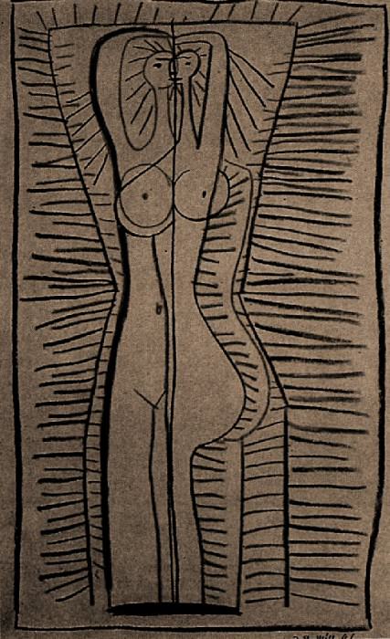 1946 Nu debout (FranЗoise). Пабло Пикассо (1881-1973) Период: 1943-1961
