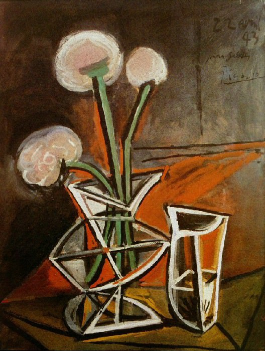 1943 Vase de fleurs. Pablo Picasso (1881-1973) Period of creation: 1943-1961