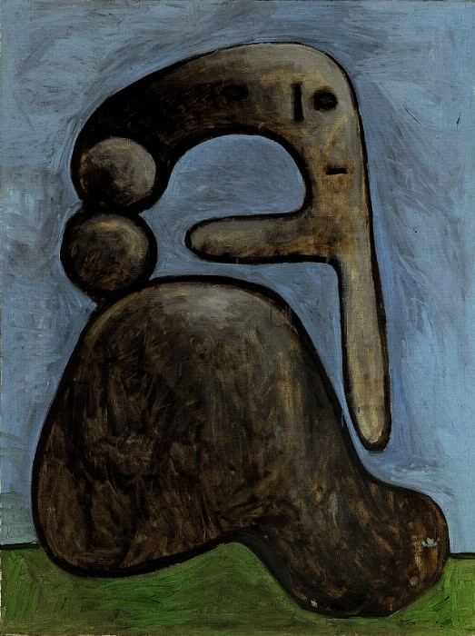 1949 Femme nue sur fond bleu. Пабло Пикассо (1881-1973) Период: 1943-1961