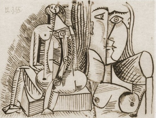 1955 Femme nue et buste de femme. Пабло Пикассо (1881-1973) Период: 1943-1961