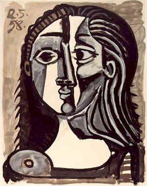 1958 TИte de femme. Pablo Picasso (1881-1973) Period of creation: 1943-1961