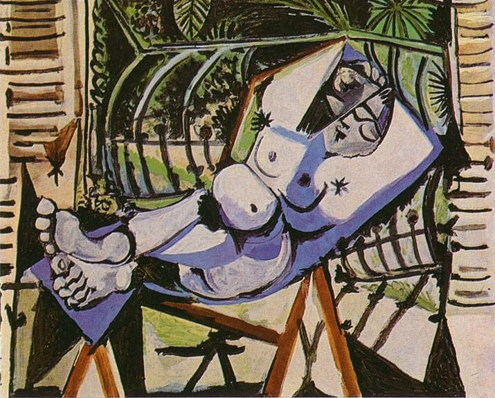 1956 Femme nue devant le jardin. Пабло Пикассо (1881-1973) Период: 1943-1961