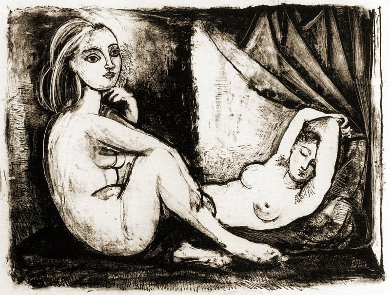 1946 Les deux femmes nues III (1945). Пабло Пикассо (1881-1973) Период: 1943-1961