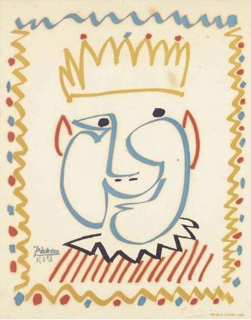 1951 Tete de Roi. Пабло Пикассо (1881-1973) Период: 1943-1961