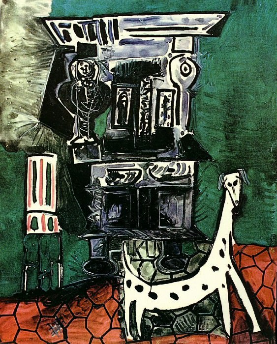 1959 Le buffet Е Vauvenargues. Pablo Picasso (1881-1973) Period of creation: 1943-1961 (Buffet Henri II avec chien et fauteuil)