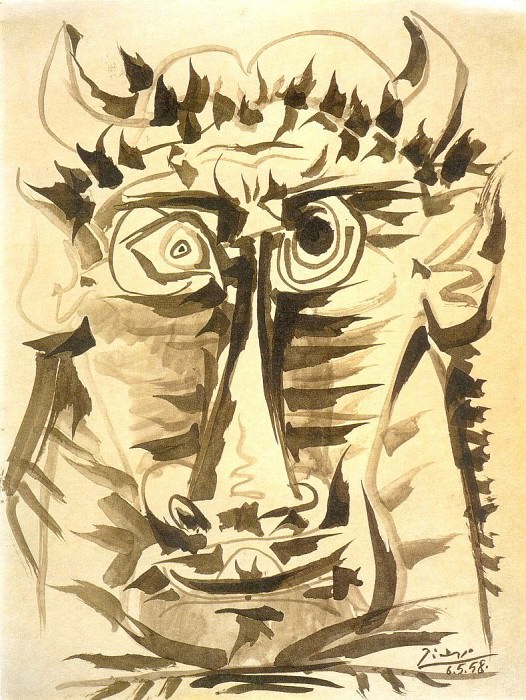 1958 TИte de minotaure. Pablo Picasso (1881-1973) Period of creation: 1943-1961