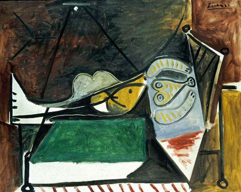1960 Femme couchВe sous la lampe. Пабло Пикассо (1881-1973) Период: 1943-1961