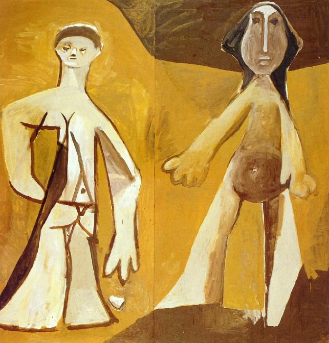 1958 Deux personnages debout. Пабло Пикассо (1881-1973) Период: 1943-1961