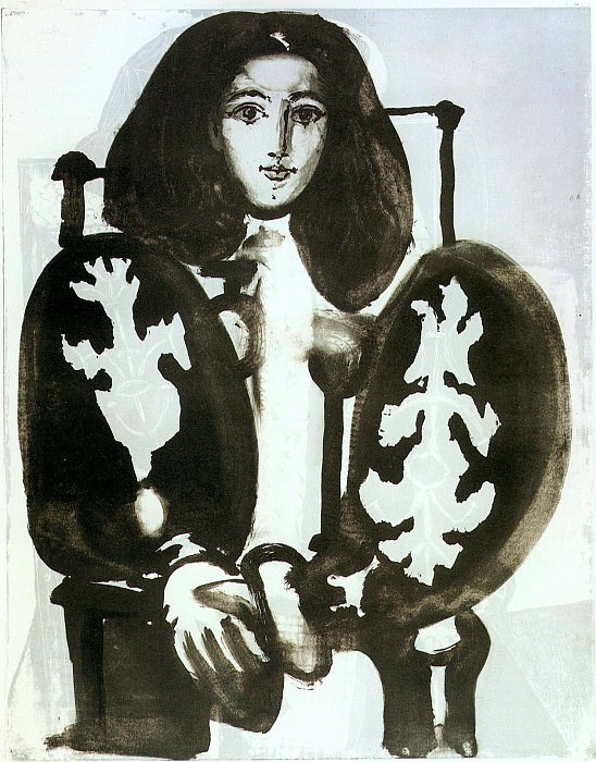 1948 La femme au fauteuil I (IX). Пабло Пикассо (1881-1973) Период: 1943-1961
