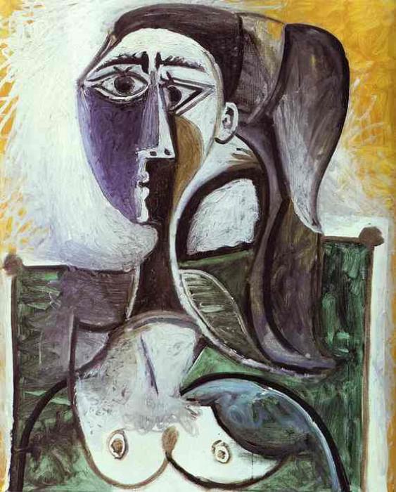 1960 Portrait dune femme assise, Пабло Пикассо (1881-1973) Период: 1943-1961