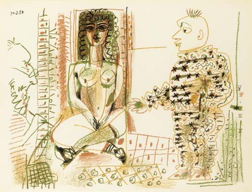 1954 Le peintre et son modКle III. Пабло Пикассо (1881-1973) Период: 1943-1961