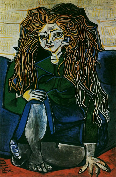 1951 Portrait de madame HВlКne Parmelin sur fond vert. Pablo Picasso (1881-1973) Period of creation: 1943-1961