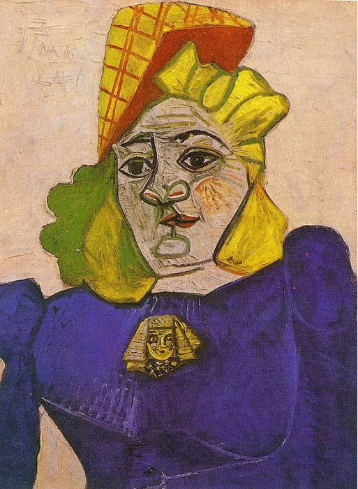 1944 Femme Е la broche en tИte de sphinx. Пабло Пикассо (1881-1973) Период: 1943-1961