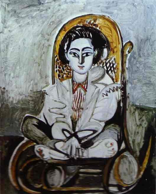 1954 Jacqueline les jambes repliВes. Pablo Picasso (1881-1973) Period of creation: 1943-1961