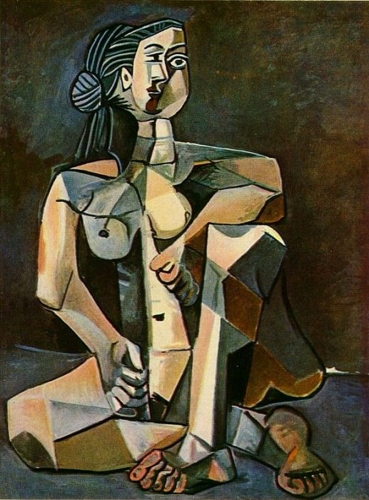 1953 Femme nue accroupie, Пабло Пикассо (1881-1973) Период: 1943-1961