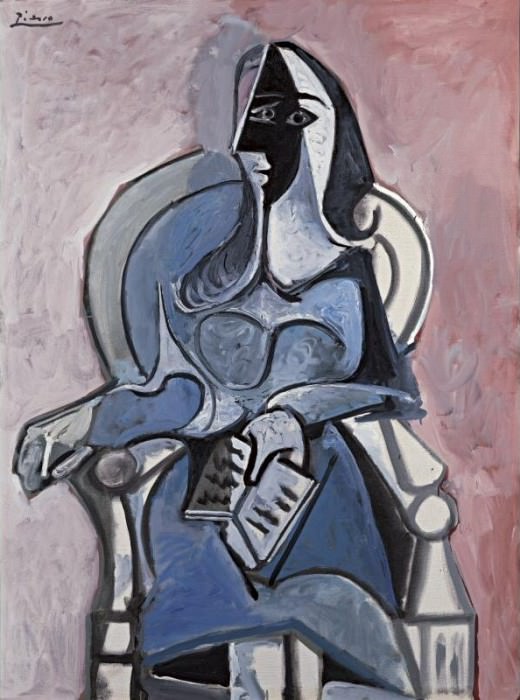 1960 Femme assise dans un fauteuil II, Пабло Пикассо (1881-1973) Период: 1943-1961