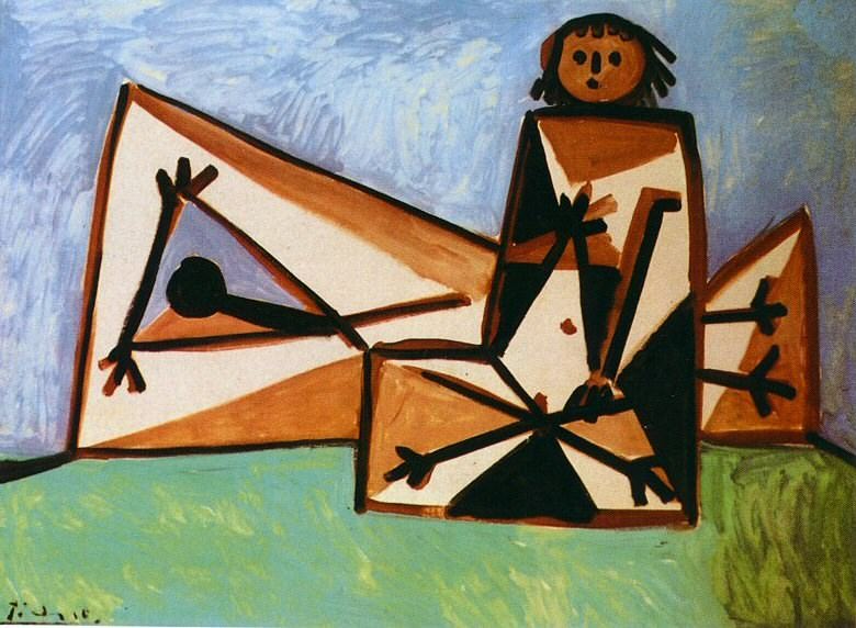 1956 Homme et femme sur la plage. Пабло Пикассо (1881-1973) Период: 1943-1961