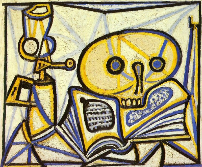 1946 crГne, livre et lampe Е pВtrole, Pablo Picasso (1881-1973) Period of creation: 1943-1961