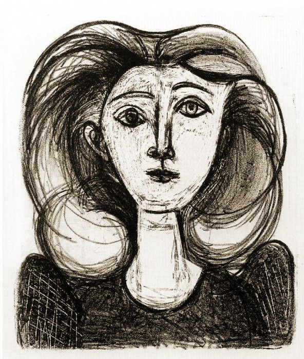 1945 TИte de jeune fille aux cheveux longs II. Pablo Picasso (1881-1973) Period of creation: 1943-1961