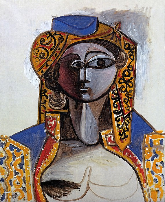 1955 Jacqueline Roque en costume turc, Пабло Пикассо (1881-1973) Период: 1943-1961