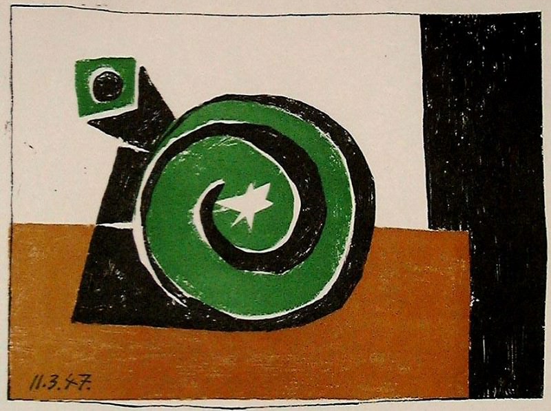 1947 Composition en trois couleurs. Пабло Пикассо (1881-1973) Период: 1943-1961