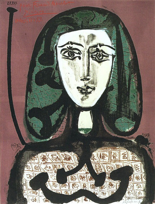 1949 Femme aux cheveux verts Il. Pablo Picasso (1881-1973) Period of creation: 1943-1961