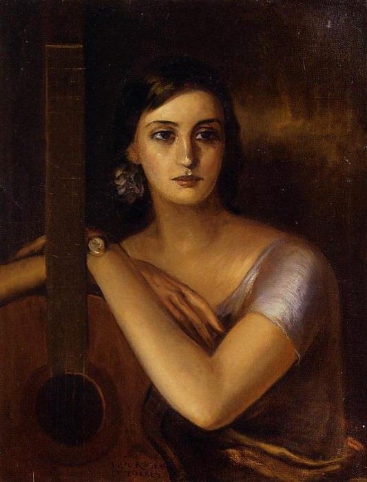 Woman with a Guitar. Хулио Ромеро де Торрес