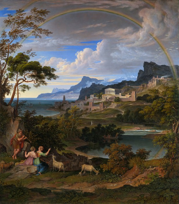 Joseph Anton Koch - Heroic Landscape with Rainbow. Metropolitan Museum: part 3