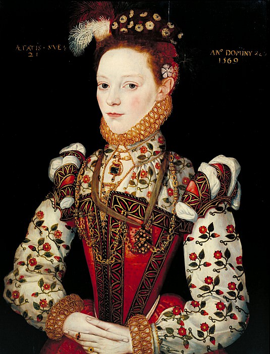 Английская школа, 16 век - Двадцатиоднолетняя женщина, возможно Хелена Снакенборг, позднее маркиза Нортгемптон. Тейт-Британия (Лондон)