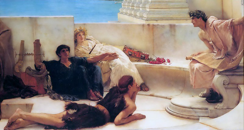 A reading from Homer. Lawrence Alma-Tadema