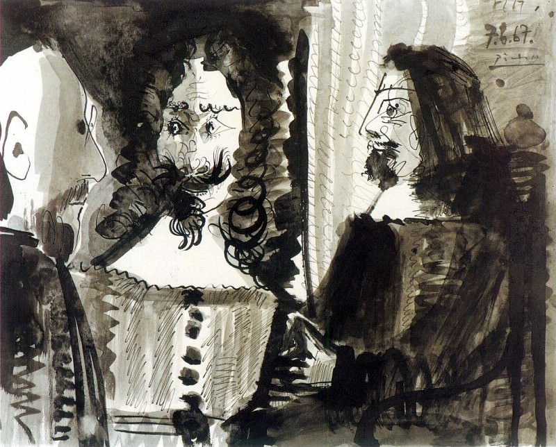 1967 Homme assis. Пабло Пикассо (1881-1973) Период: 1962-1973