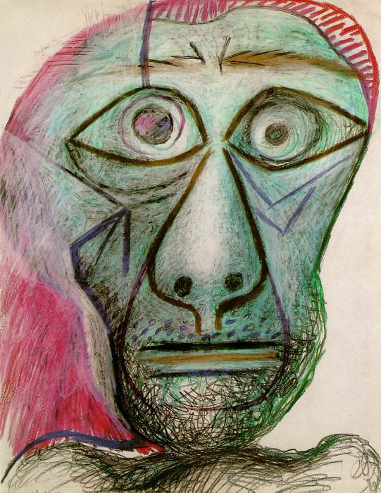 1972 autoportrait face Е la mort. Пабло Пикассо (1881-1973) Период: 1962-1973