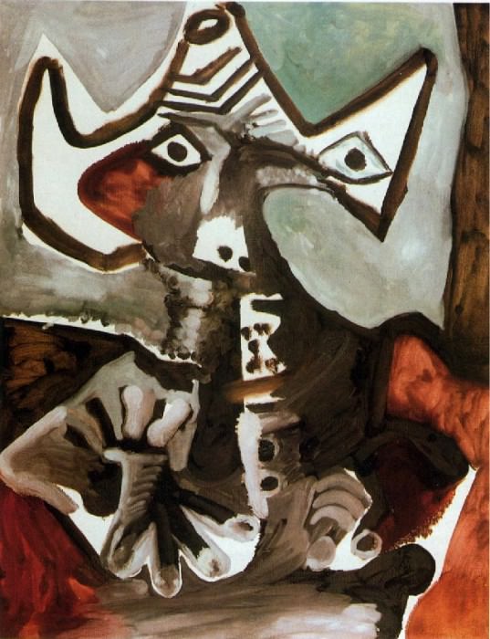 1972 Homme assis. Пабло Пикассо (1881-1973) Период: 1962-1973