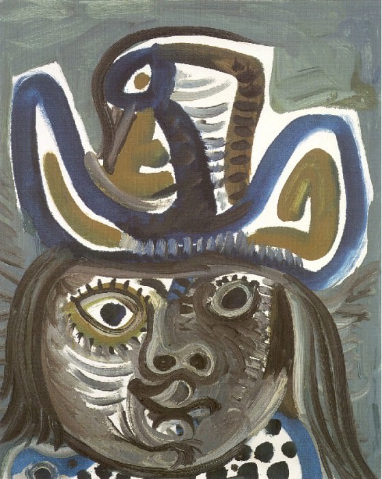 1972 TИte dhomme au chapeau 2. Pablo Picasso (1881-1973) Period of creation: 1962-1973