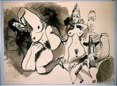 1972 Deux nus et tИtes dhommes. Пабло Пикассо (1881-1973) Период: 1962-1973