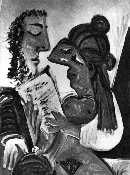 1970 Couple au livre , Пабло Пикассо (1881-1973) Период: 1962-1973