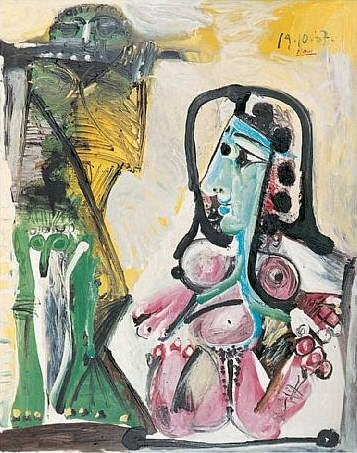 1967 Femme nue et flutiste. Пабло Пикассо (1881-1973) Период: 1962-1973