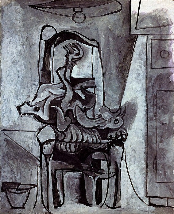 1962 Coq sur une chaise sous la lampe. Пабло Пикассо (1881-1973) Период: 1962-1973